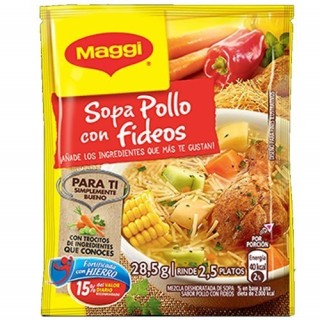 Sopa de pollo con fideos Maggi