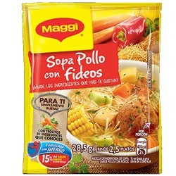 Sopa de pollo con fideos Maggi