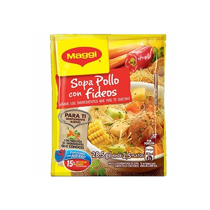 Sopa de pollo con fideos Maggi