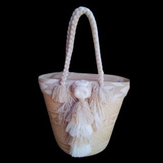 Cartera Wayuu Beige y Blanca