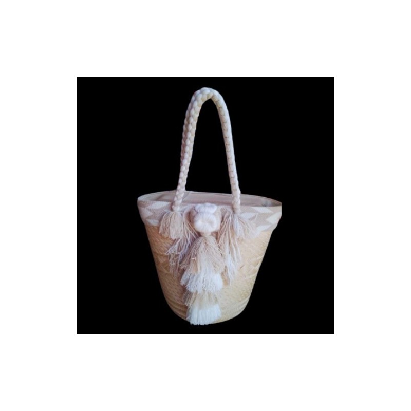 Cartera Wayuu Beige y Blanca