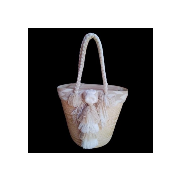 Cartera Wayuu Beige y Blanca