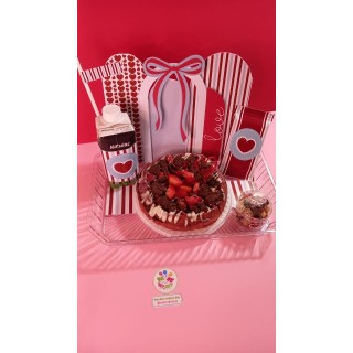 Desayuno 2 Bandeja de Waffle de red velvet