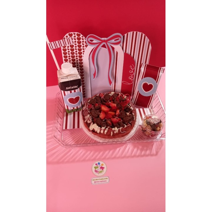 Desayuno 2 Bandeja de Waffle de red velvet