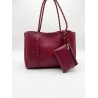 Cartera Standard Vino tinto en ECOcuero con portacosméticos
