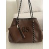 Cartera Standard color Marrón oscuro en Ecocuero con portacosméticos